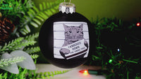 
              Cat Mugshot Glass Christmas Ornament
            
