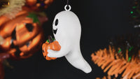 
              Cute Friendly Ghost with Pumpkin Halloween Ornament
            