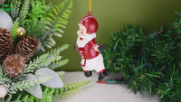 
              Touchdown Santa Christmas Sports Football Ornament (Dark Red & White)
            