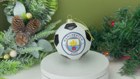 
              Tree Buddees x Manchester City F.C. Official Football Club Bauble Limited Edition Christmas Ornament - Glass Soccer Ball
            