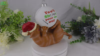 
              Playing Cat Christmas Ornament Display Holder 10" x 4.5" (Orange Cat)
            