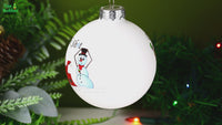
              Oh Sh*t Funny Snowblower vs Snowman Glass Bulb Ornament
            