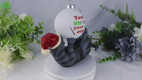 
              Playing Cat Christmas Ornament Display Holder 10" x 4.5" (Black Cat)
            
