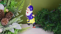 
              Touchdown Santa Christmas Sports Football Ornament (Blue & Yellow)
            