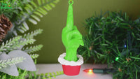 
              Green Hand Giving the Middle Finger Naughty Christmas Ornament
            