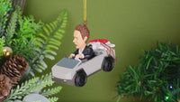 
              Space Man Billionaire Businessman Truck & Rocket Ornament
            