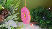 
              Pink Donut Dessert Food Christmas Ornament
            