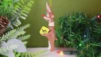 
              Funny Deer Crossing Injured Reindeer Christmas Ornament
            