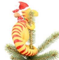 
              Santa Riding a T-Rex Funny Christmas Tree Topper - Large 10"
            