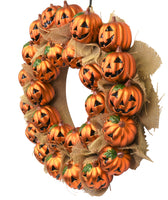 
              Jack-O-Lantern Pumpkin Halloween Wreath Decoration
            