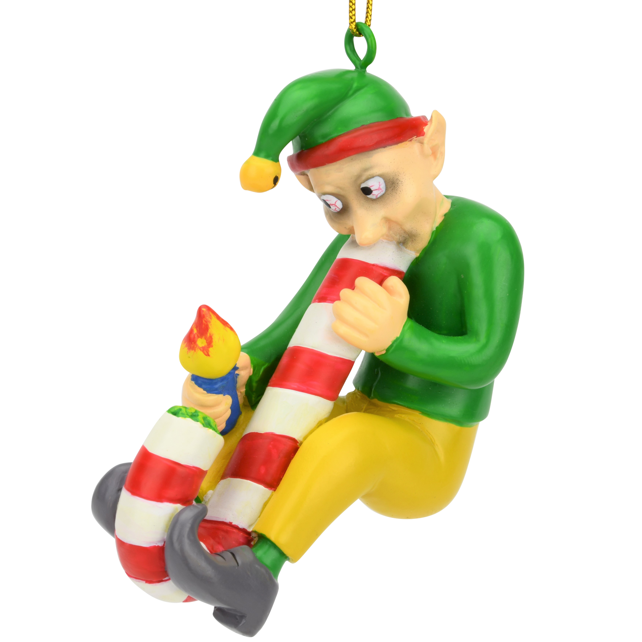 Candy Cane Elf Funny Christmas Ornament| Buddees