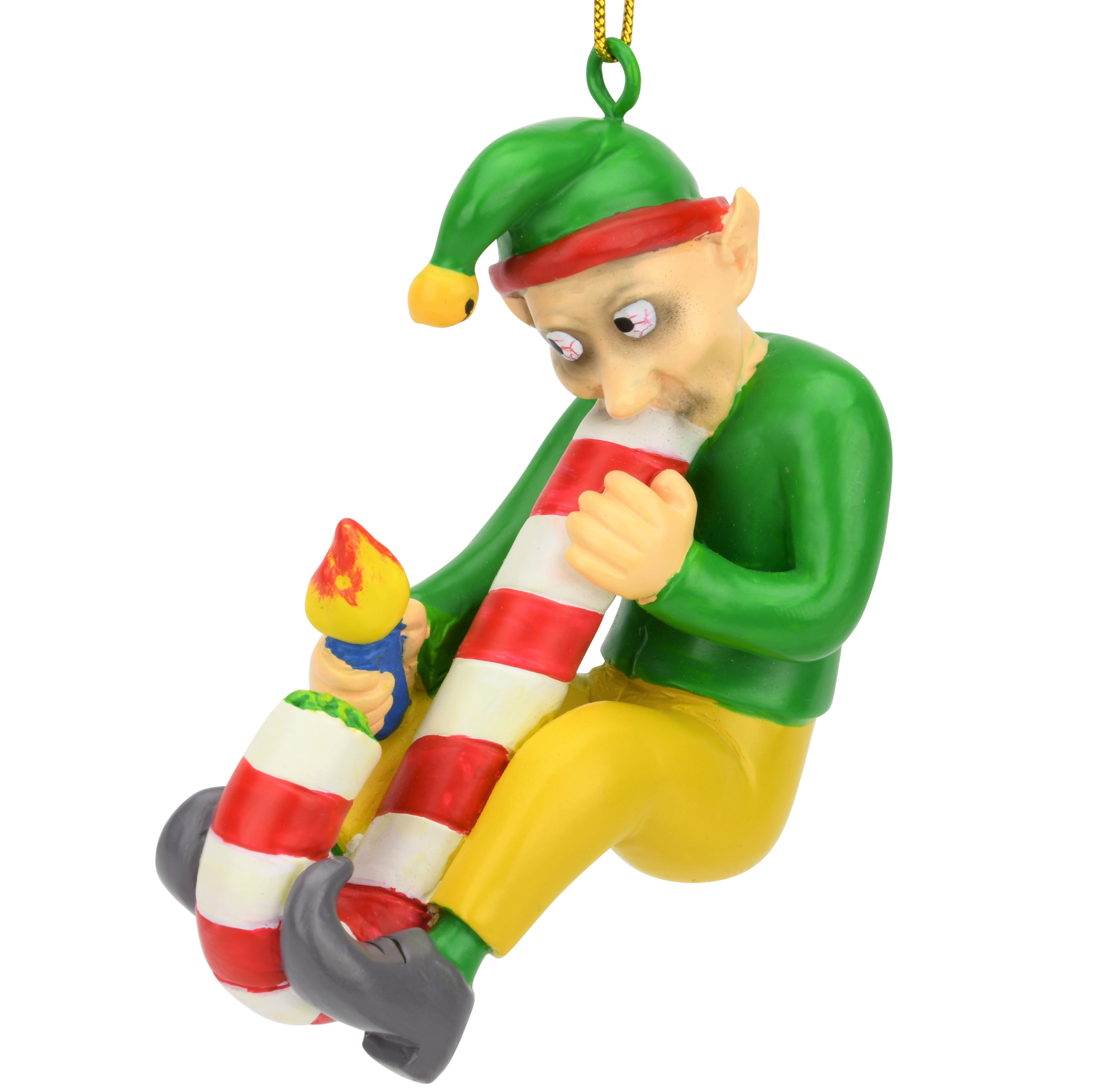 pothead christmas gifts Candy Cane Bong Elf Funny Weed Christmas Ornament| Tree Buddees