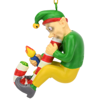 
              Candy Cane Bong Elf Funny Weed Christmas Ornament
            