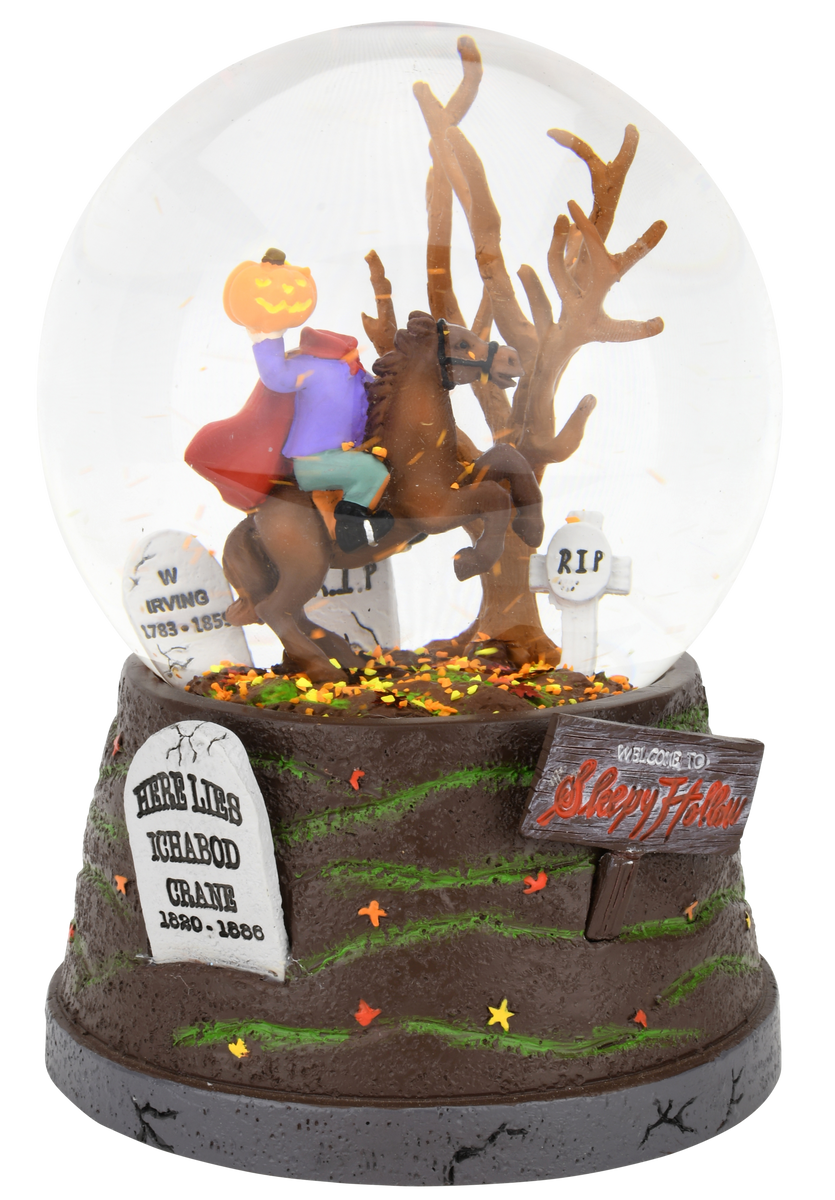 Sleepy Hollow Fall Themed Headless Horseman Halloween Snow Globe - Lar ...