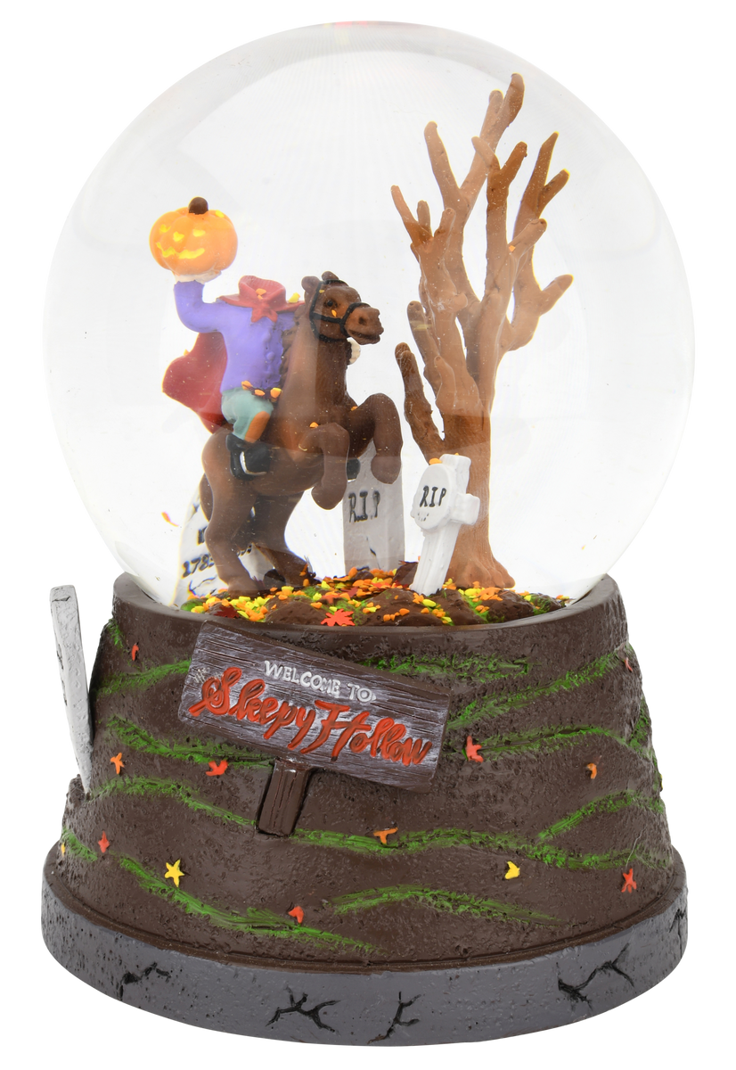 Sleepy Hollow Fall Themed Headless Horseman Halloween Snow Globe - Lar ...