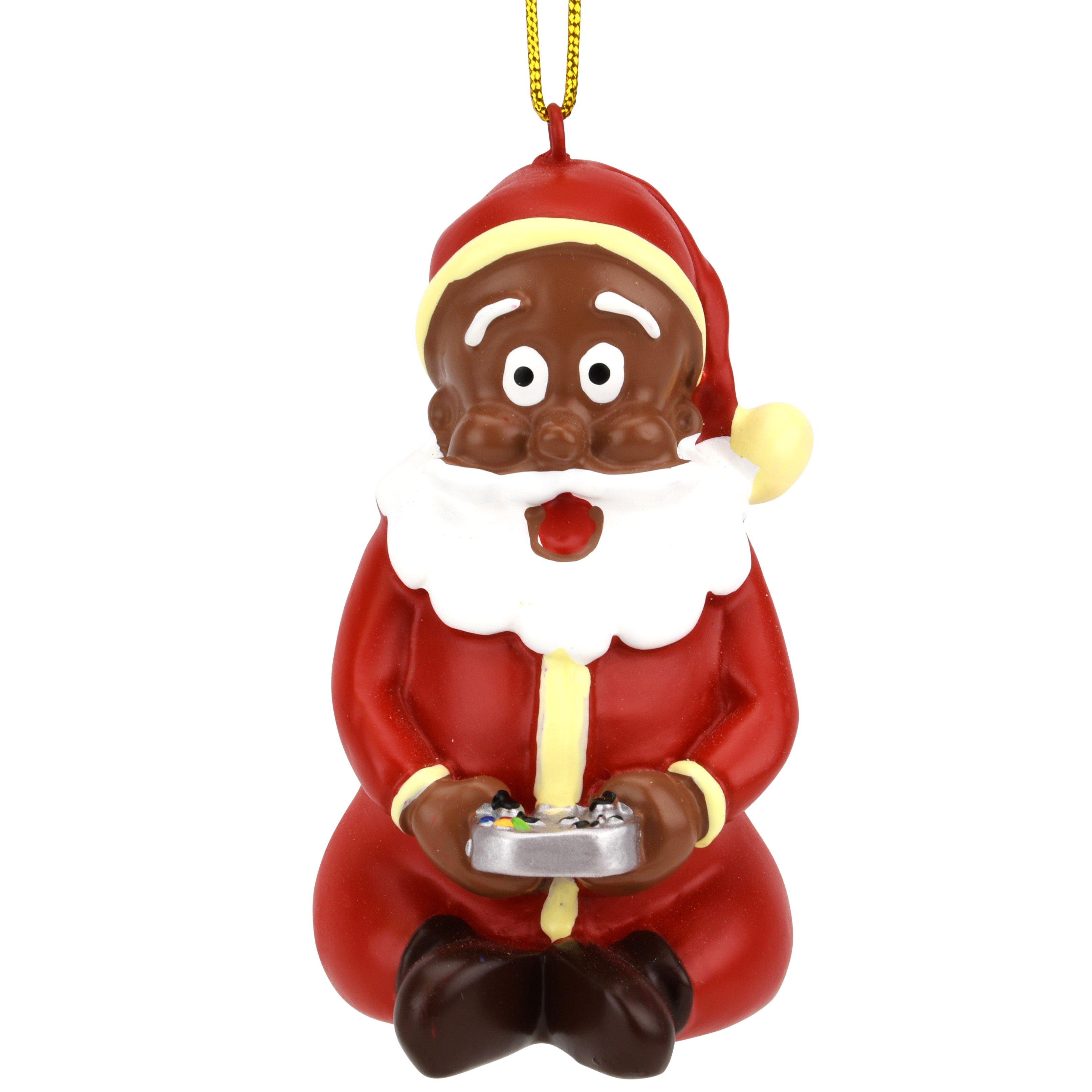 Gamer Santa Claus Video Gaming Christmas Ornament - Dark Tone