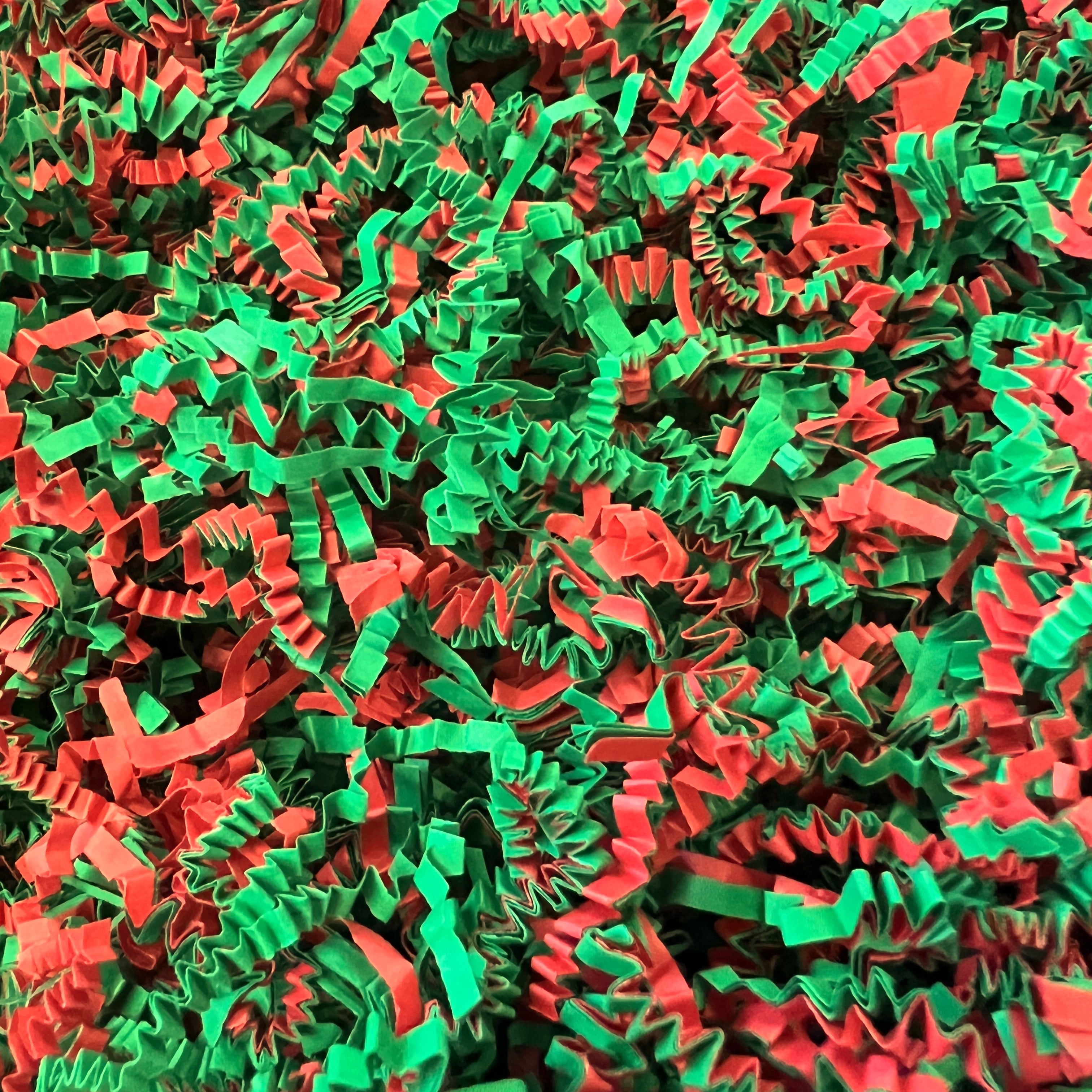1 Pound of Christmas Themed Crinkle Paper Shred for Gift Baskets and Packaging