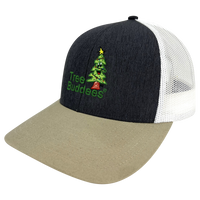 
              Tree Buddees Embroidered Mesh Snapback Hat - Khaki & Grey
            
