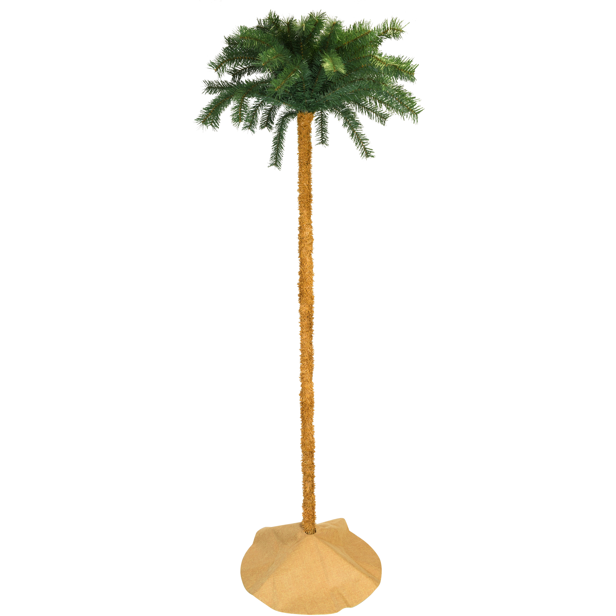 50% Off Sale! - 7 Foot Tall Palm Tree Christmas Tree with Sand Colored Skirt
