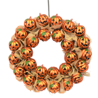 Jack-O-Lantern Pumpkin Halloween Wreath Decoration